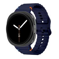 Sport Band for Samsung Galaxy watch 8 classic 46mm 44mm 40mm Silicone Wrist Replacement Belt Bracelet Correa Galaxy watch8 Strap Galaxy watch 8 40mm vidurnakčio mėlyna spalva