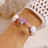Resin Starfish Shell Conch Rice Beaded Bracelets For Women Men Trendy Sea Star Ocean Beach Bangle Summer Holiday Party Jewelry