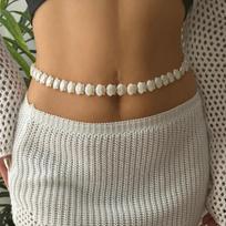 Summer Ocean Beach Acrylic Shell Splicing Waist Chain For Women Men Bohemia Vacation Trendy Resin Shell Belly Chain Body Jewelry
