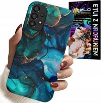 Etui Do Samsung Galaxy A23 5G - Niebiesko Zielony Marmurek Plecki Wzory