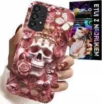 Etui Do Samsung Galaxy A23 5G - Kobiece, Modne Wzory, Czaszka W Róże