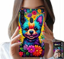 Etui Do Samsung Galaxy A21 - Kwiaciste Wzory Piesek Pies Jork Plecki