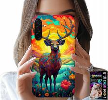 Etui Do Samsung Galaxy A26 5G - Kolorowe Wzory Jeleń Łoś Zwierzęta Leśne