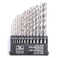 HSS-CO 13 dalių sukamųjų grąžtų rinkinys, supakuotas į dėžutę metalo medžio plastiko gręžimo įrankių 30mm-120mm balta