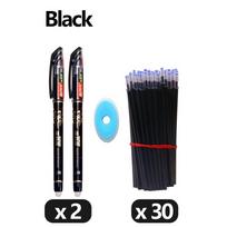 33 vnt./rinkinys mokykliniai ištrinami geliniai rašikliai 0,5 mm plonas galiukas juodo/mėlyno/raudono rašalo tušinukas 33pcs juoda