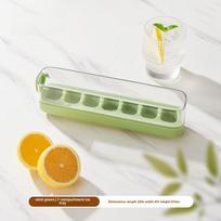 Silicone Food-Grade Ice Cube Tray with Lid – Push-Type Freezer Storage Box žalia spalva