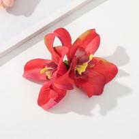 AWAYTR Bohemia Canna Flowers Samll Hair Clips Hawaii Bridal Flowers Hair Clips Hairpins Barrette For Wedding Hair Accessories red
