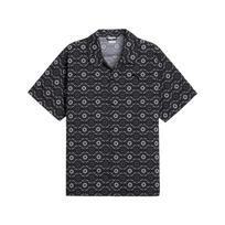 Puma Classics New Prep All-Over Print Fashion Versatile Soft Skin-Friendly Short Sleeve Shirt Unisex Shirts Black 627873-01 XS