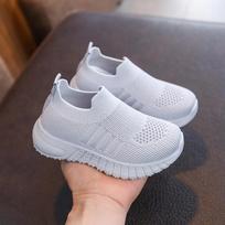 Trendy Kids Shoes Fashion Versatile Comfort Boy Shoe Non Slip Soft Soled Breathable Girl Shoes Lightweight Casual Child Sneakers 22insole13.5cm pilka