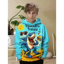 Trala Lero Tralala Hoodies Shark 3d Print Baby Boy Clothes Casual Long Sleeve Child Sweatshirt Outdoor Loose Tops Boys Clothing 110