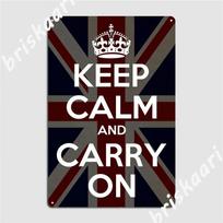 Keep Calm And Carry On Poster Metal Plaque Club Bar Poster Cinema Kitchen Classic Tin Sign Poster 20x30cm