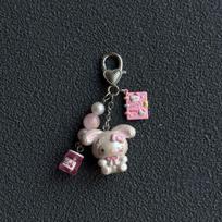 The New Hot-selling Pink Kt Cat Mobile Phone Chain Niche Cartoon Design Camera Bag Wild Pendant Keychain Small and Exquisite One Size