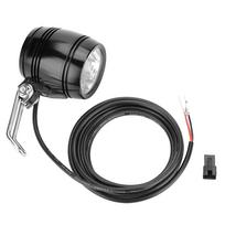 LED Aluminum E bike Hdlight Horn 2 In 1 Set Front Light Hdlamp light (Black)