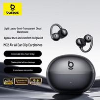 Baseus MC2 Air Open-Ear Clip-on AI Translation Bluetooth Earbuds debesėlio juoda spalva
