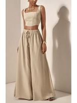 Spring/Summer 2026 Women's Solid Color Vest and Wide-Leg Pants Suit Small