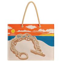 Hermes Escale Toile H Pattern Printed Canvas Tote Bag Women tote bags Beige Multicolor H103743M01 Beige & Multicolor