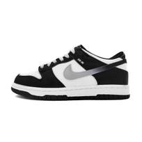 Nike Dunk Silent White Leather Cushioning Low top Skateboard Shoes Women's Black White DD1503-101(Team1447-) 35.5