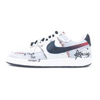 Nike Court Vision 1 Leather Abrasion Resistant Quick Dry Low top Skateboard Shoes Men's Gray Red DM1187-101(Team1375-) 42
