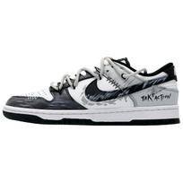 Nike Dunk Abrasion Resistant Abrasion Resistant Low top Skateboard Shoes Unisex Black White Gray HF5441-100(Team1466-QD) 37.5