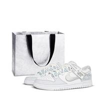 Nike Dunk Abrasion Resistant Lightweight Low top Skateboard Shoes Unisex Light Gray Blue HF0730-160(Team120-SBOX) 40.5
