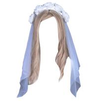 Halloween Party Veil Hairband Gothic Rose Flower Headband Women Cosplay Costume Headgear Festival Headpiece Accessories balta