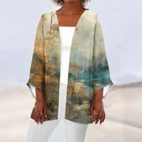 Elegant Women's Floral Kimono Cardigan Lightweight Open Front Cover Up for Casual and Formal Occasions XXXXXL auksas
