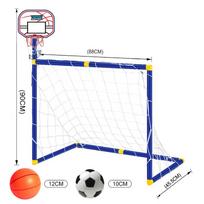 2-in-1 Kids' Basketball Hoop & Soccer Goal Set – Indoor/Outdoor Portable Sports Toy