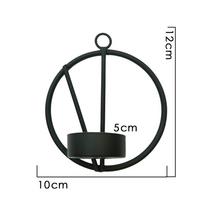 Iron Art Geometric Candle Holder Easy to Clean Stylish Design Wall Hanging Tea Lights Durable Round Metal Wall Holder