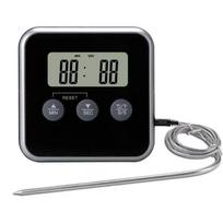 Long Probe Digital Food Thermometer Waterproof Timed BBQ Meat Thermometer with Alarm Convertible Units juoda