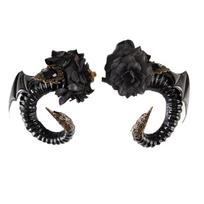 Unisex Halloween Hair Pin Devil Ox Black Color Long Horn Hair Clip Demon Cosplay Costume Masquerade Party Headpiece 1