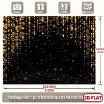 2D Black Gold Bokeh Glitter Backdrop for Indoor & Outdoor Use 47.2x31.5inch/120*80cm