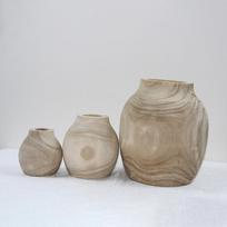 Modernus minimalistinis medinis vaza namų dekoravimui ir gėlių kompozicijoms Small 8.5*8.5*8.5cm natūrali