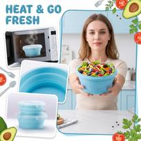 High Temperature Resistant Lunch Box, Extendable Microwave Oven, Household Fresh-Keeping Box One Size mėlyna