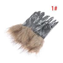 Halloween Wolf Head Hair Mask Werewolf Gloves Costume Party Cospaly Masquerade Scary Decor 1#