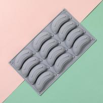 12 Cells Banana Design Food Grade Silicone Cake Molds Fruit Mousse Cake Mould Dessert Non-Stick Baking Tools Kitchen Bakeware pilka spalva