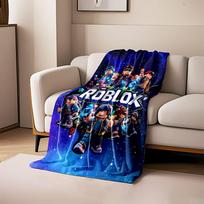 Group of vibrant cartoon avatars with sci-fi items in a cosmic backdrop. for all seasons blanket lunch break throw gift 80cm x 120cm