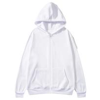 Kids Casual Solid Color Zip Up Hoodie Jacket Full Zip Hooded Sweatshirt Lightweight Outerwear for Boys and Girls 150 balta