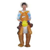 Hot Selling Halloween Jazz Horse Inflatable Costume with Red Saddle One Size ventiliatoriaus spalva