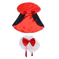 Cool Bow Tie Halloween Pet Costume Lace Adjustable Small Dog Cape Outfits Stand-collar Cat Cosplay Cloak Cat (Black,S) juoda