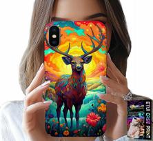 Etui Do Iphone Xs Max - Kolorowe Wzory Jeleń Łoś Zwierzęta Leśne
