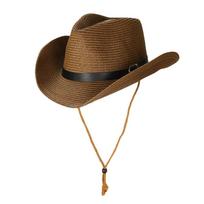 Fashion UV Protection Western Cowboy Hat Wide Brim Breathable Straw Cap Travel Casual Jazz Hat Outdoor kava