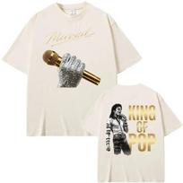 Michael Jackson Pop karalius Filmas 2026 Prekės T-shirt Vyrams ir Moterims Vasarinė Medvilninė Y2K Apranga Laisvalaikio Mada Trumpomis Rankovėmis T-shirt 4XL gray