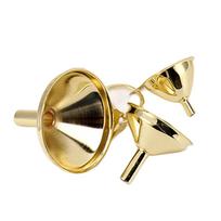 3 Pieces Gold Kitchen Funnel Set Narrow Valve Rod Food Grade Stainless Steel Funnel Small Metal Mini Hopper Home & Restaurant oranžinė