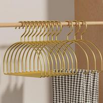 5PCS Gold Metal Half Round Scarf Hangers Pet Clothes Rack Storage Hanger for Pants Towel Tie,Closet Organizer for Adult Kids
