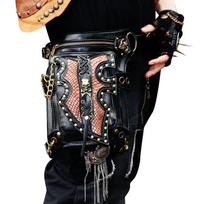 New Fashion Women's Bag Steampunk Motorcycle Bag Single Shoulder Crossbody Bag Women's European and American Waist Bag juoda