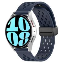 22mm 20mm Strap for Samsung Galaxy watch 7/6/5 Pro/4 classic/active Magnetic Silicone bracelet correa HUAWEI GT 3 4 5 6 Pro Band 20mm watch strap vidurnakčio mėlyna spalva
