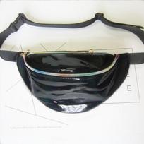 Iridescent Women's Neon Reflective PVC Fanny Pack - Trendy Outdoor Sports Crossbody Bag