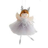 Pink White Christmas Hanging Decorations Embellishment Toys Xmas Tree Ornaments Party Supplies Accessories Angel Girl Doll