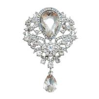 Trendy Clear Crystal Wedding Brooch Water Drop Shape Flower Design Bridal Brooch DIY Bridal Accessory Bridal Bouquet balta
