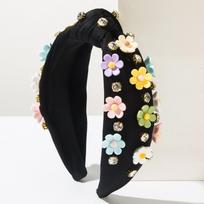 Gifts Baroque Diamond Flower Headband Candy-colored Floral Accessories Rhinestone Headband Wide Sweet Headbands juoda